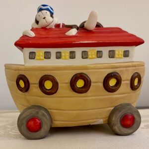 Chapénte Nightlight, Monkey on Noah’s Ark, Children’s Red & Tan Lantern Accent